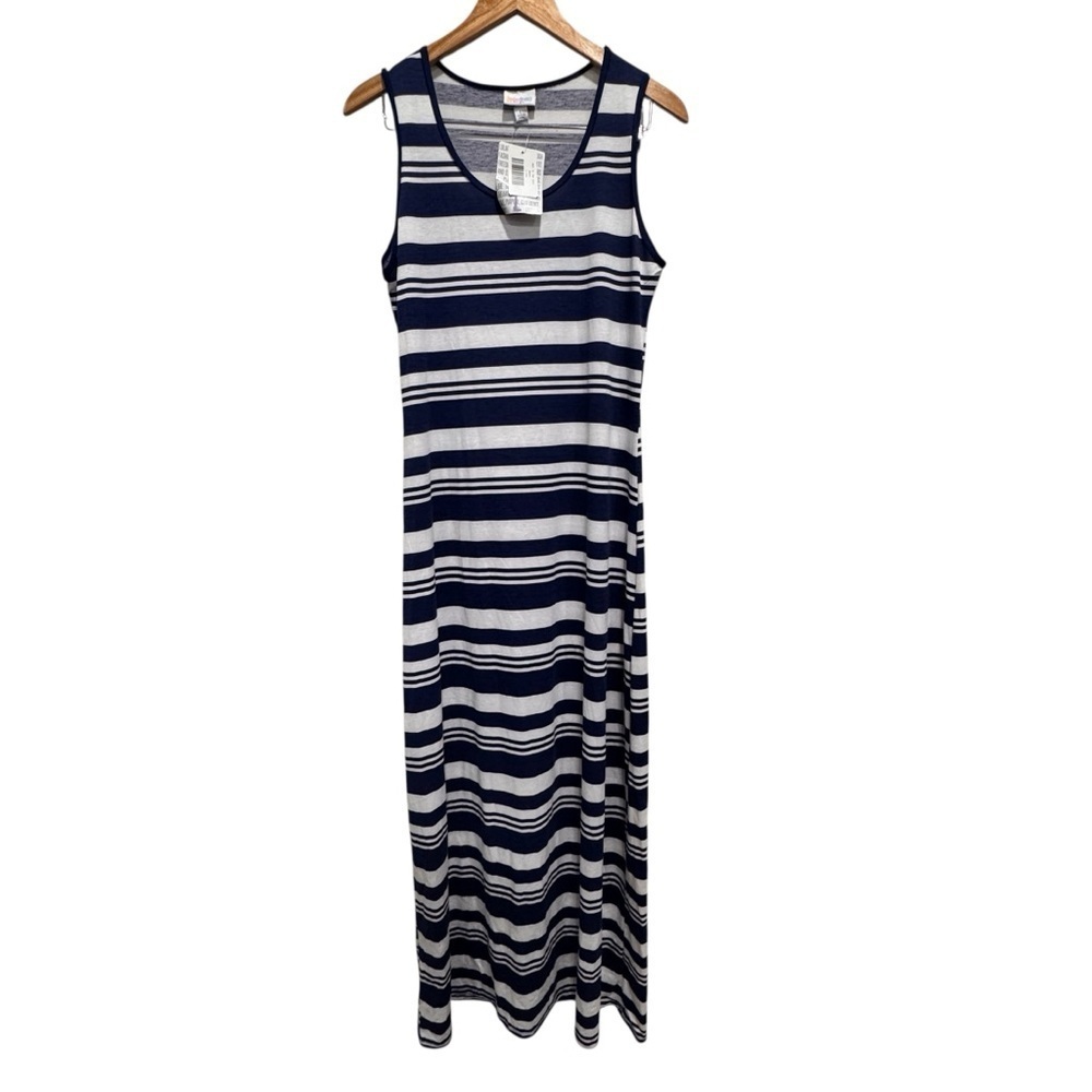 NWT Lularoe Woman’s Striped Knit Dani Long Column Maxi Dress Size Large